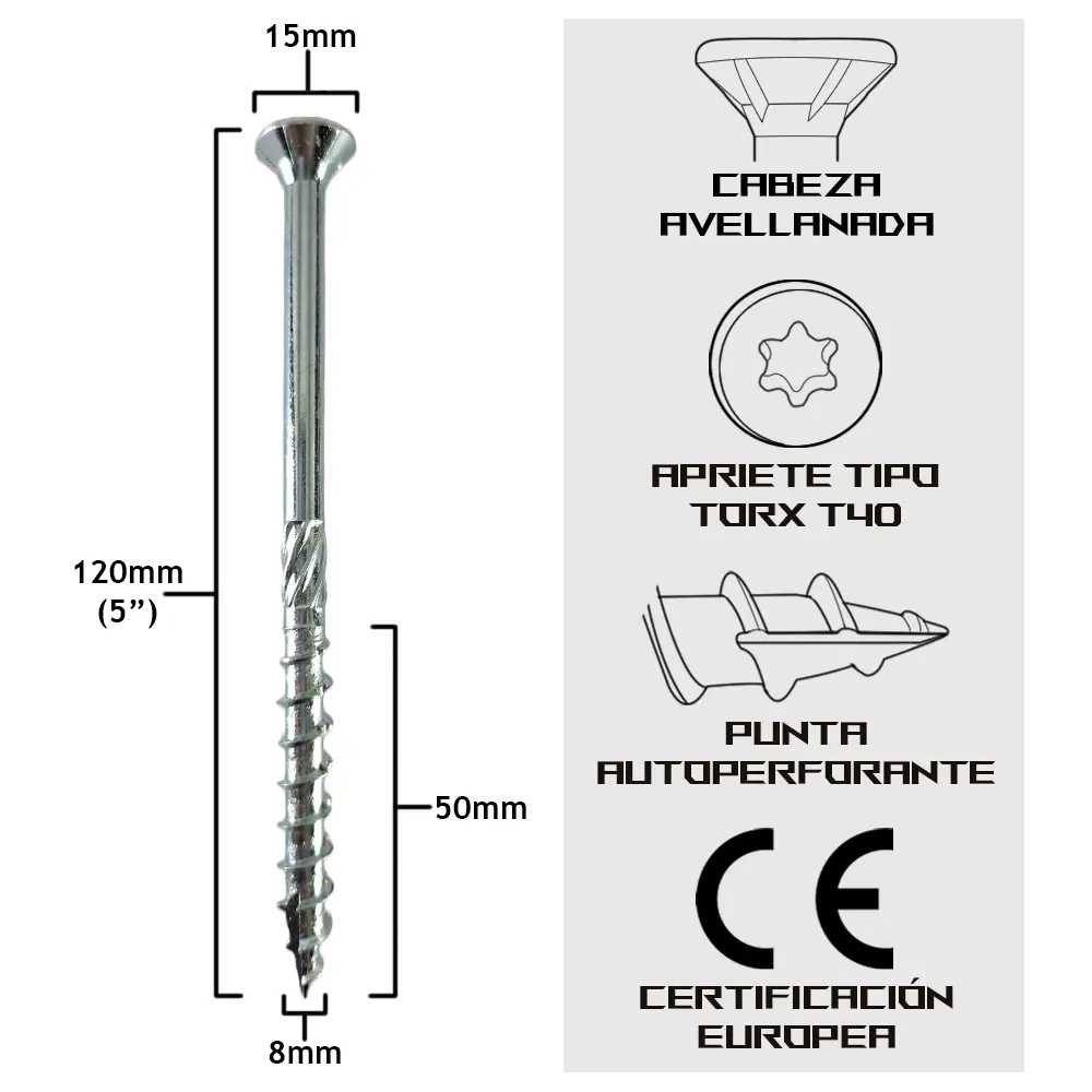 TurboKonig 8/120 mm (5") 100uds